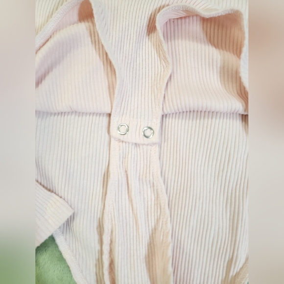 SO Blush Pink Cutout Long Sleeve Bodysuit XL - Picture 9 of 10